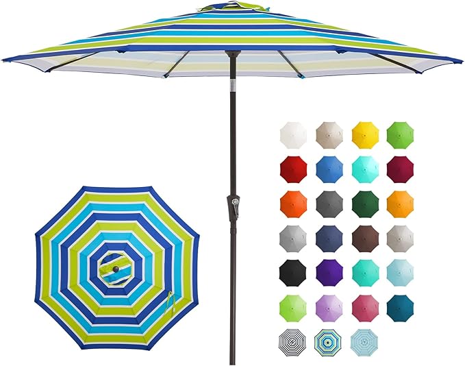 JEAREY 9FT Outdoor Patio Umbrella Outdoor Table Umbrella by JEAREYOutdoorsCollection