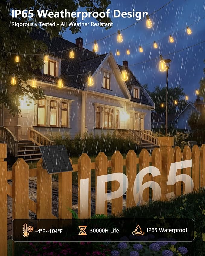 Brightown 151FT Solar String Lights Outdoor Waterproof - Image 3
