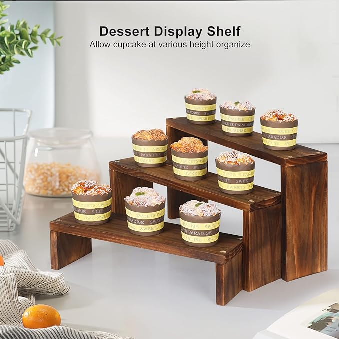 Desk Plant Stand Windowsill Plant Shelf 3 Tiers Wooden Tabletop Plant Shelves - Image 6