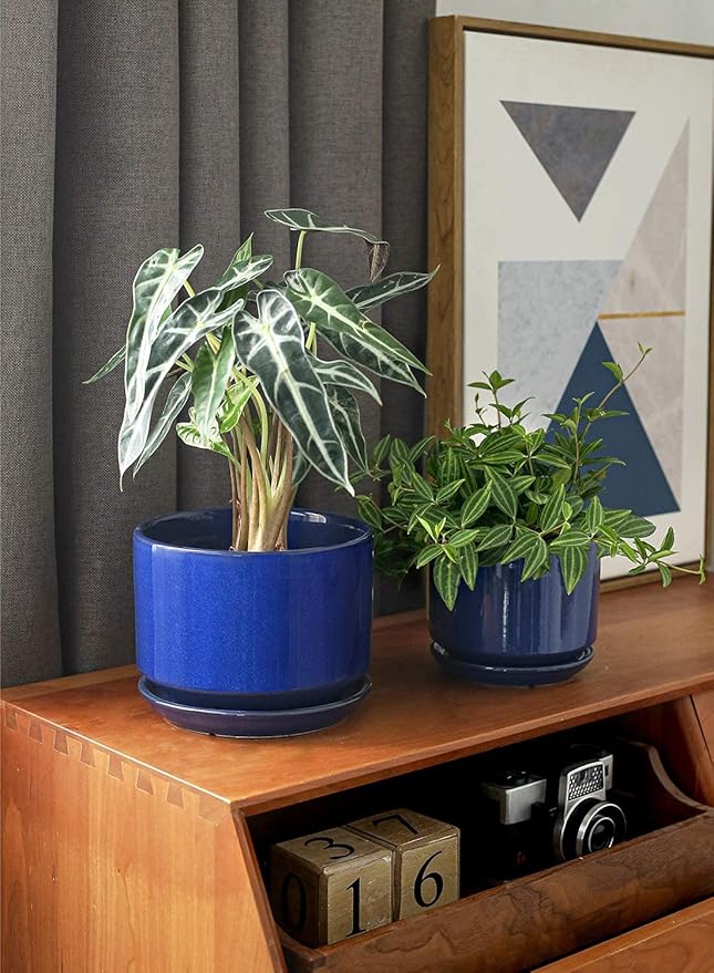 LE TAUCI Ceramic Plant Pots, 4.3+5.3+6.8 inch, Planters - Image 2