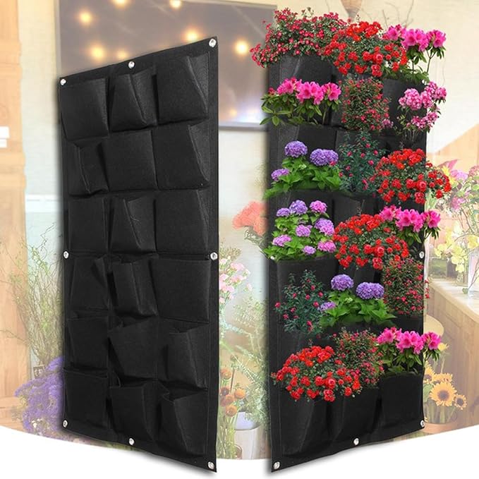 Ogrmar 18 Pockets Vertical Wall Garden Planter Plant Grow Bag - Image 3