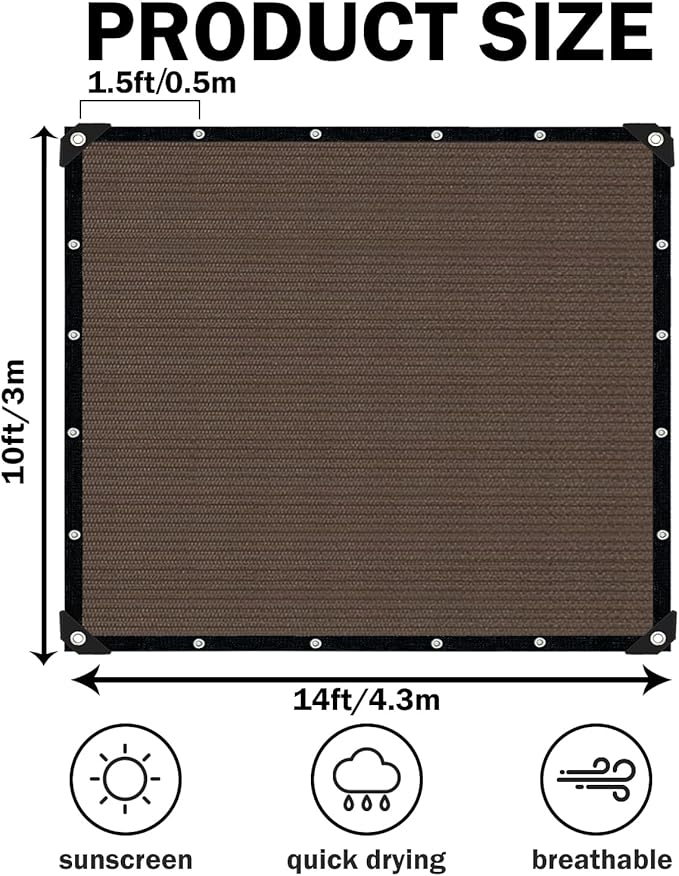 Mocha Sun Shade Cloth, Pergola Shade Cover - Image 2