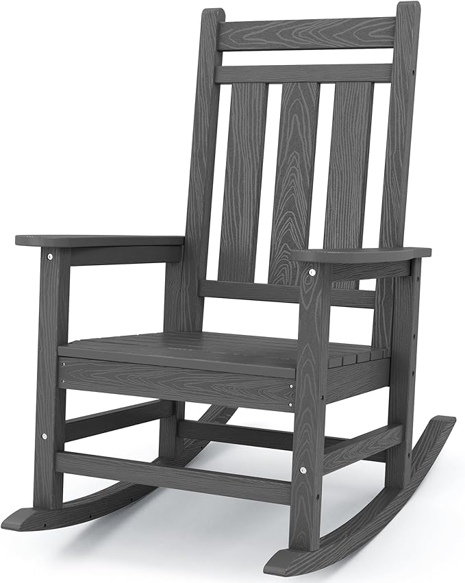 KINGYES Oversized Outdoor Rocking Chair, All-Weather Patio Rocking Chairs by KINGYES