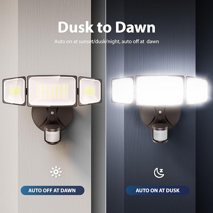 Onforu 75W LED Flood Light Motion Sensor Outdoor, 7000lm Dusk to Dawn Flood - Image 5