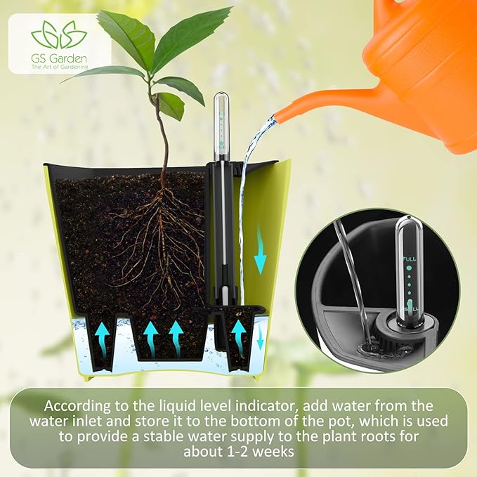Self Watering Planters for Indoor Plants 7 inch Flower Pot - Image 5