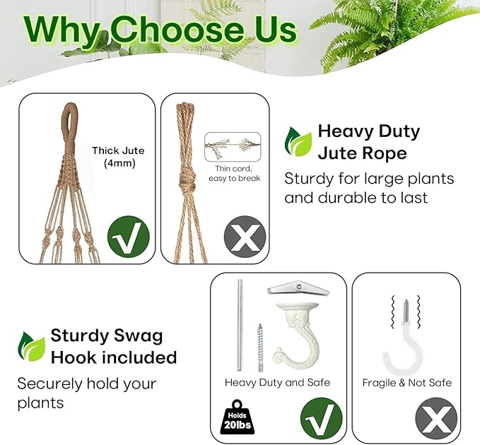 2PK 43 Inches Macrame Planter Hanger Large - Image 3
