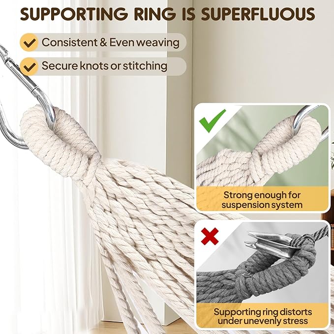 ANYOO Cotton Hammock Portable Camping Hammocks - Image 5