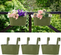 3 Pack Metal Railing Planters, 10.5" Oval Hanging Flower Pots by MeltsetM