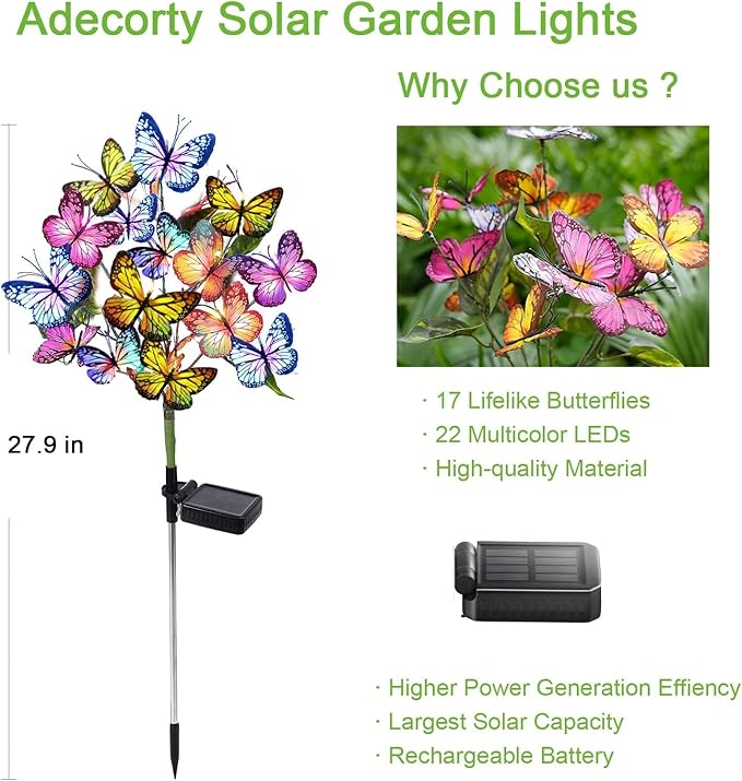 Solar Garden Lights Outdoor Waterproof Decorative Solar Lights Outdoor 8 Pack - Image 5