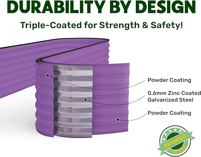 9-in-1 Galvanized Steel Raised Garden Bed // 8×2×1.5 ft Modular Planter - Image 5
