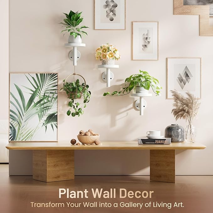 YUOROS 3 Pack Wall Planters for Indoor Plants Hanging Shelf Wall Mounted Plant - Image 3