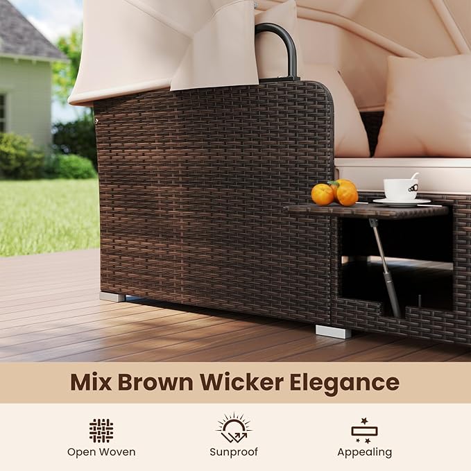 Tangkula Patio Rattan Daybed - Image 7
