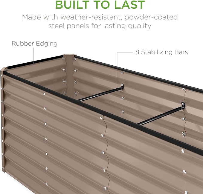 Best Choice Products 8x2x2ft Outdoor Metal Raised Garden Bed, Rectangular Deep - Image 5