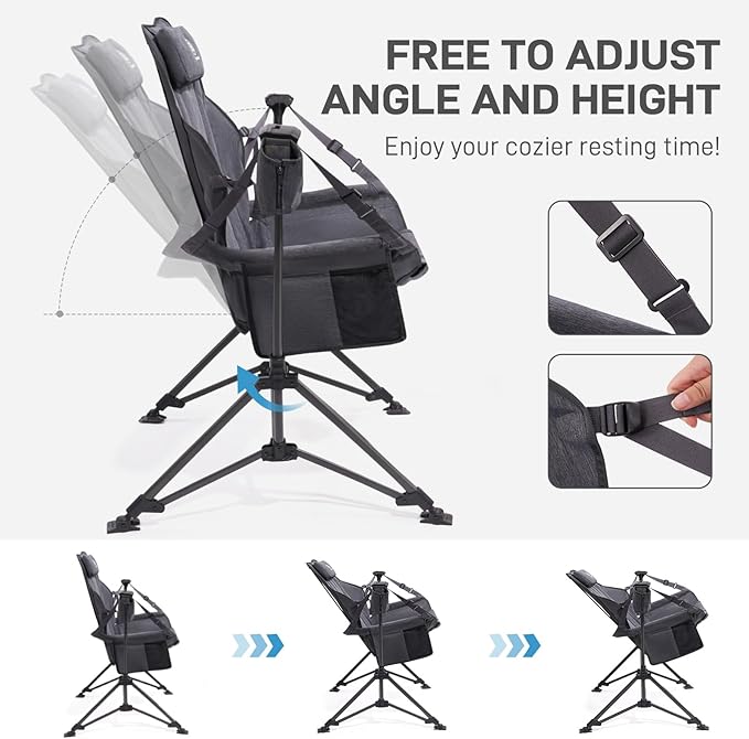 EVER ADVANCED Padded Hammock Camping Chair, Oversized Heavy Duty Swing Chair - Image 4