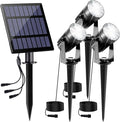 Solar Spot Lights Outdoor, 3-in-1 Garden Spotlights IP65 Waterproof 9.8ft Cable by CREPOW