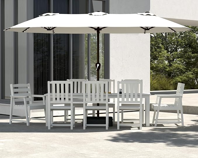 9-Piece White Outdoor Dining Set - Image 8