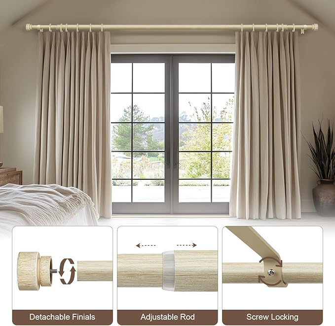 2 Pack Antique White Curtain Rods - Image 4