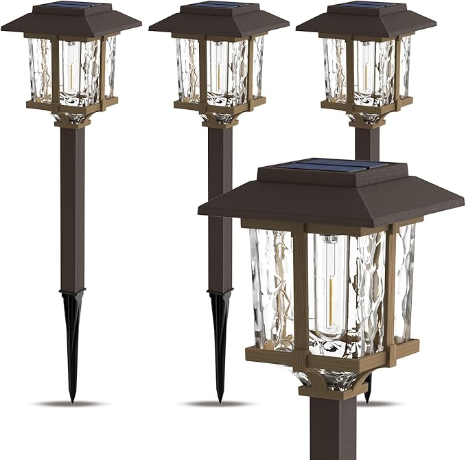 XMCOSY+ Solar Pathway Lights Outdoor, 2-Tone LED Waterproof Garden Outdoor - Image 2