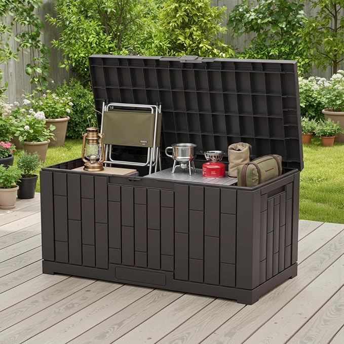 NEWBULIG 60 Gallon Deck Box, Waterproof Outdoor Storage Box - Image 7