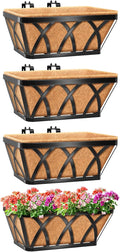 Riare 4 Pack 16 Inch Metal Railing Planter Window Box by Riare