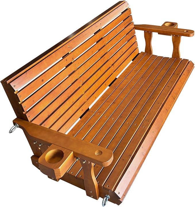 Wooden Porch Swing 3-Seater, Bench Swing - Image 9