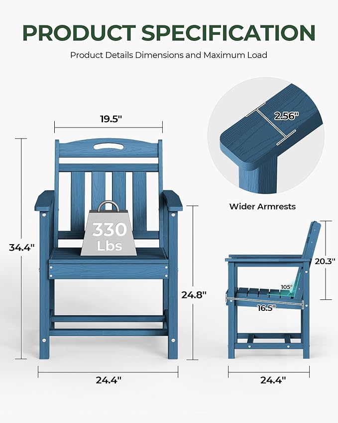 Set of 2 Weatherproof Patio Chairs - Image 3