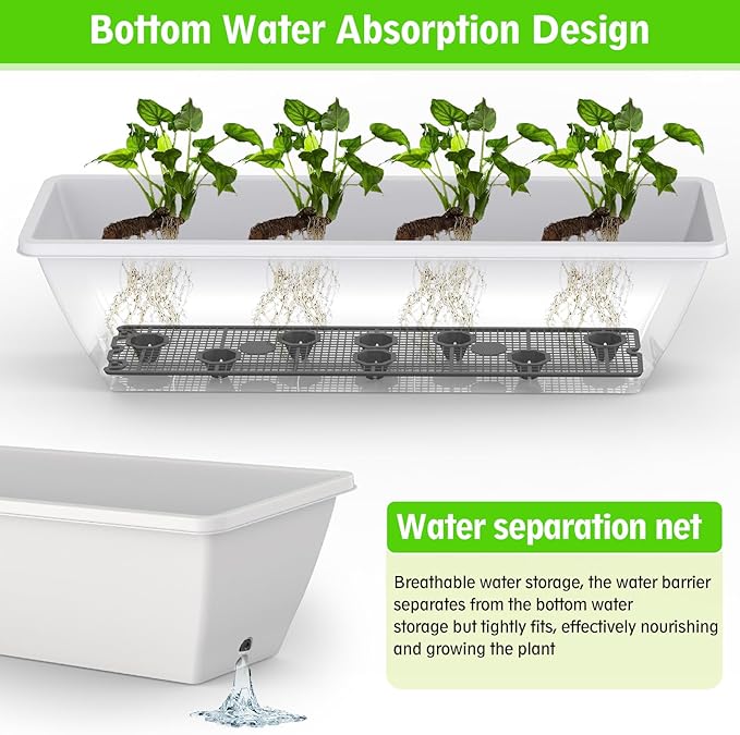 8 Pack 24 Inch Window Planter Box - Image 4