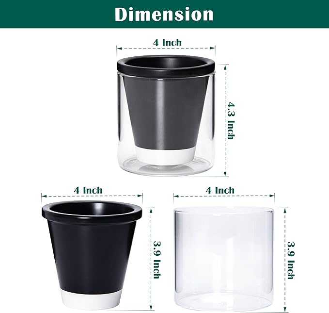 D'vine Dev 4 Inch Design Self Watering Planter - Image 3