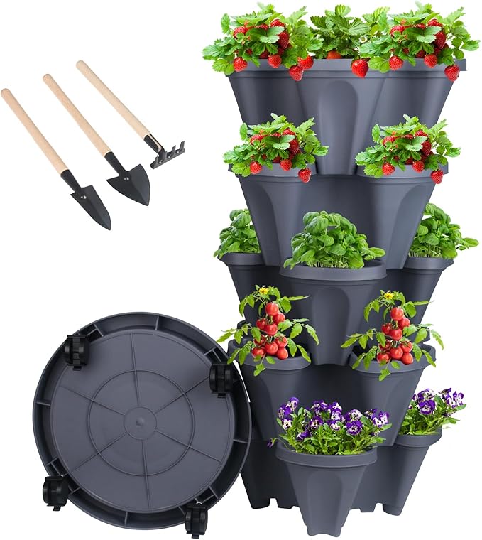 DUNCHATY Stackable Planter, Vertical Garden Planter by DUNCHATY