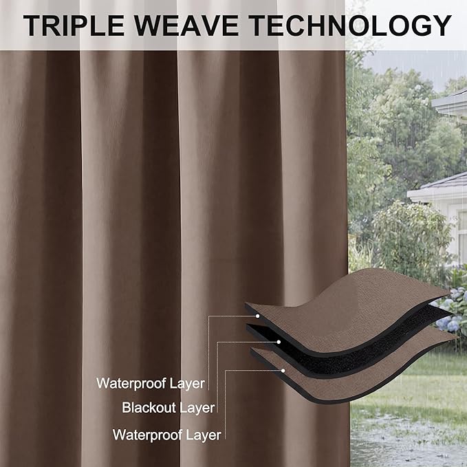 RYB HOME Outdoor Curtains for Patio - Image 6