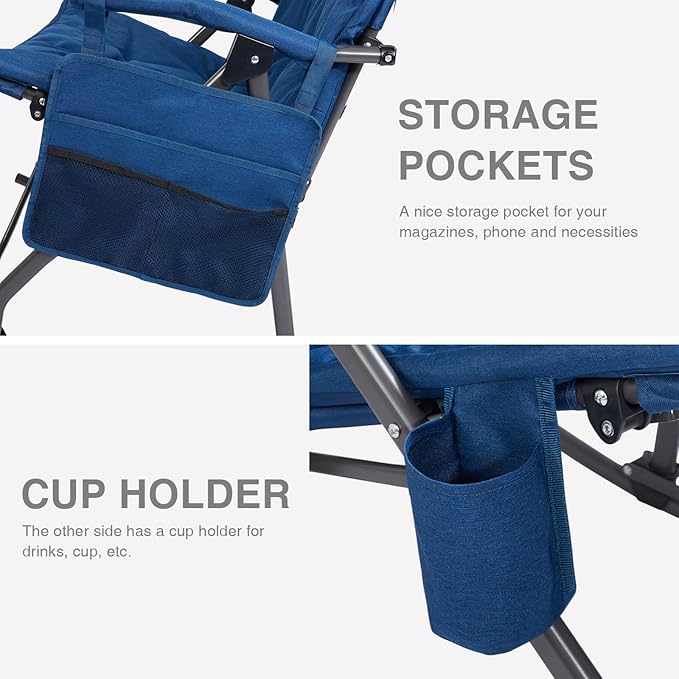 EVER ADVANCED Oversized Folding Rocking Camping Chair, Padded Portable Rocker - Image 7