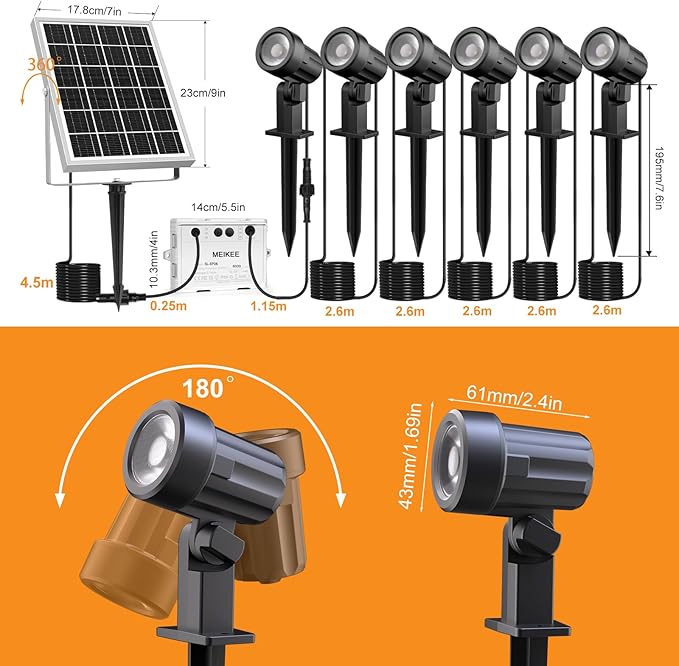 MEIKEE 6 in 1 RGB Solar Landscape Lights - Image 8