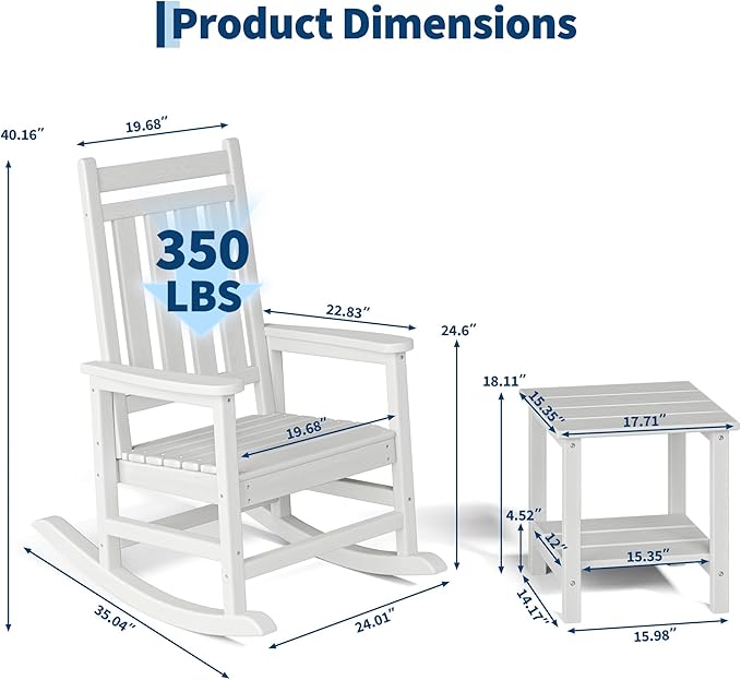 HDPE Rocking Chair Outdoor Set of 4 - Image 2