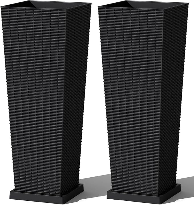 Greesum Set of 2 Tall Plastic Planters by BuynowfromGreesum
