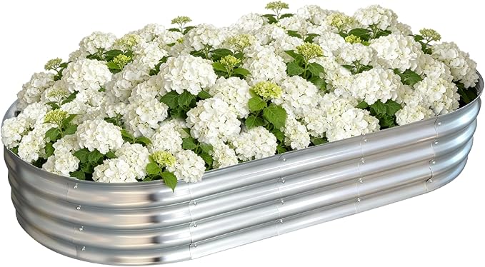 Galvanized Raised Garden Bed Outdoor, Large Raised Bed by VivaGarden