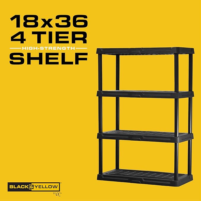 CENTREX CX 4-Tier Heavy Duty Plastic Storage Shelves that Support up to - Image 4