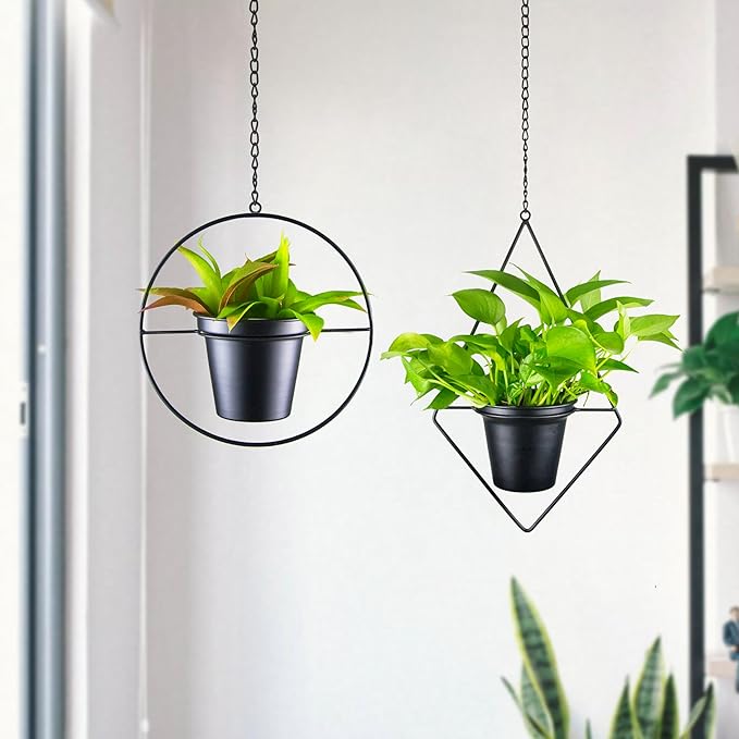 Metal Hanging Planters, Modern Plant Hanger - Image 7