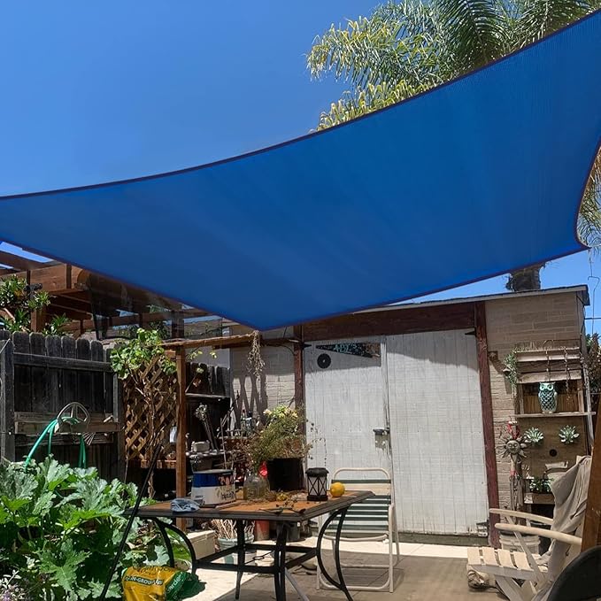 KANAGAWA Sun Shade Sail 7'x13' Blue Rectangle UV Block Canopy Awning Shelter by KANAGAWA