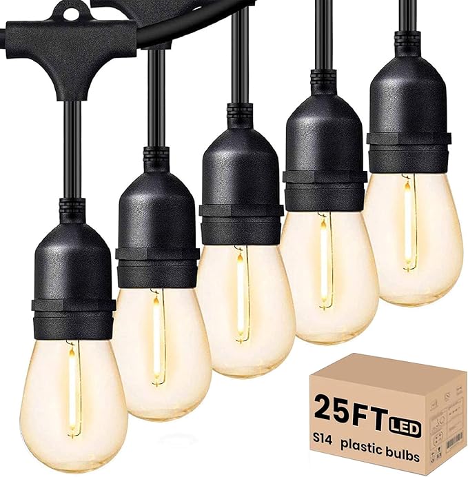 Svater Outdoor Led String Lights 25 FT, Patio Lights by Svater