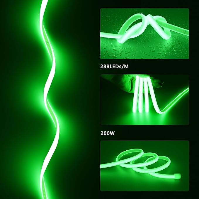 AC 110V COB LED Strip Lights Outdoor Waterproof 65.6ft, IP65 Flexible Cuttable - Image 3