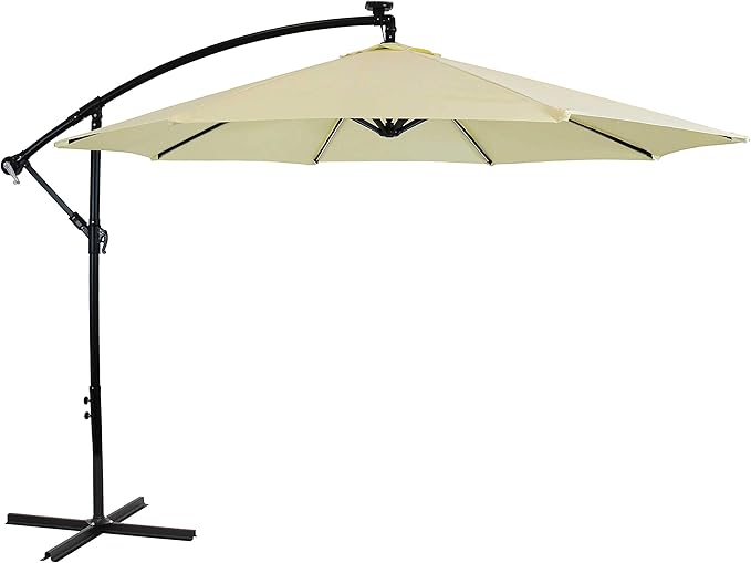 Sunnydaze 10' Solar Offset Patio Umbrella by SunnydazeDecor