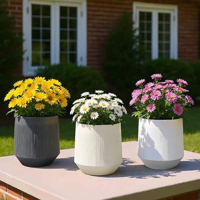 Plant Pots，Set of 3 Plastic Pots - Image 6