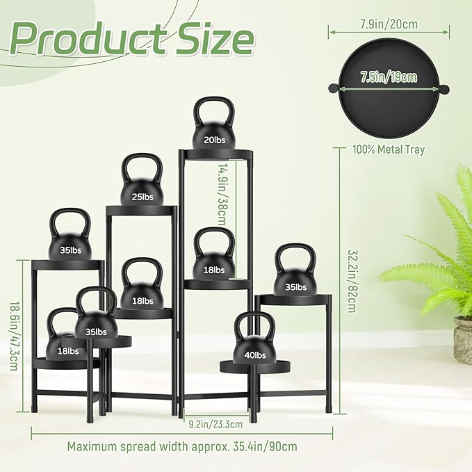 iDavosic.ly Plant Stand Indoor Outdoor, 9 Tier Corner Metal Flower Display - Image 2