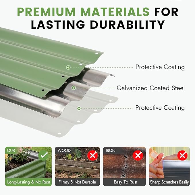 INNO STAGE Galvanized Raised Garden Bed Kit, Rust-Resistant & Easy Assembly - Image 4