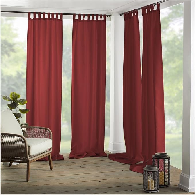Elrene Home Fashions Matine Weatherproof Tab-Top Indoor/Outdoor Solid Color by ElreneHomeFashions