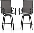 PHI VILLA Outdoor Bar Stools Swivel Set of 2, Outdoor Bar Height Tall Patio by PHIVILLAThepioneerofcomfortablehouseholdsupplies