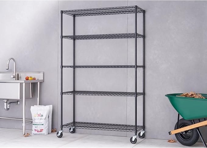 TRINITY 5-Tier Outdoor Wire Shelving Rack, 48in. x 18in. x 72in., Model# - Image 3