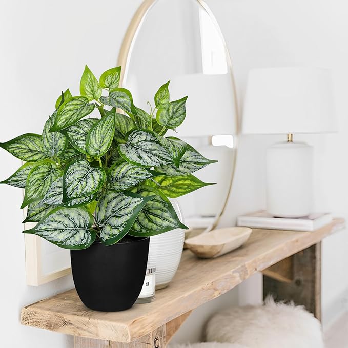 14.5" Artificial Plants Indoor Home Decor, Fake Potted Silk Plants - Image 5
