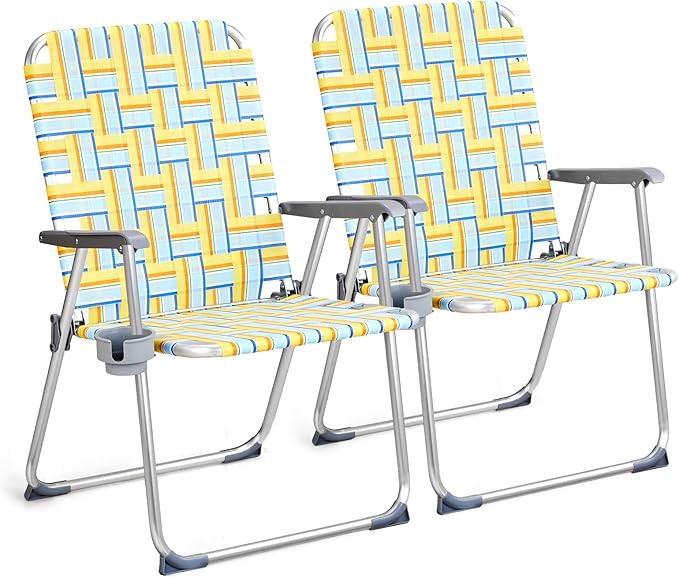 VINGLI Aluminum Oversize Patio Lawn Chairs Folding Set of 2 by VINGLI
