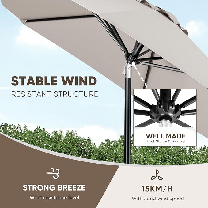 Tempera Patio Market Outdoor Table Umbrella - Image 6